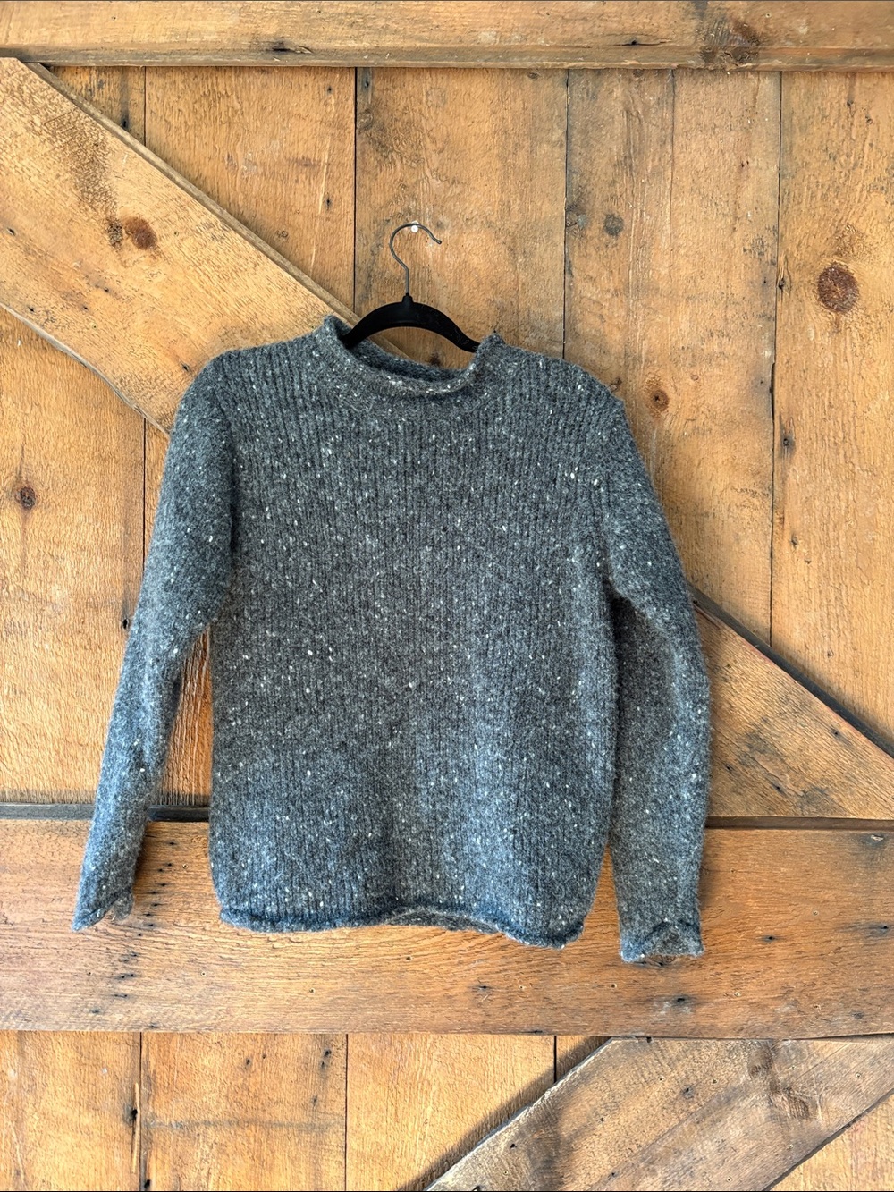 Gray Speckled Turtleneck Sweater - Women